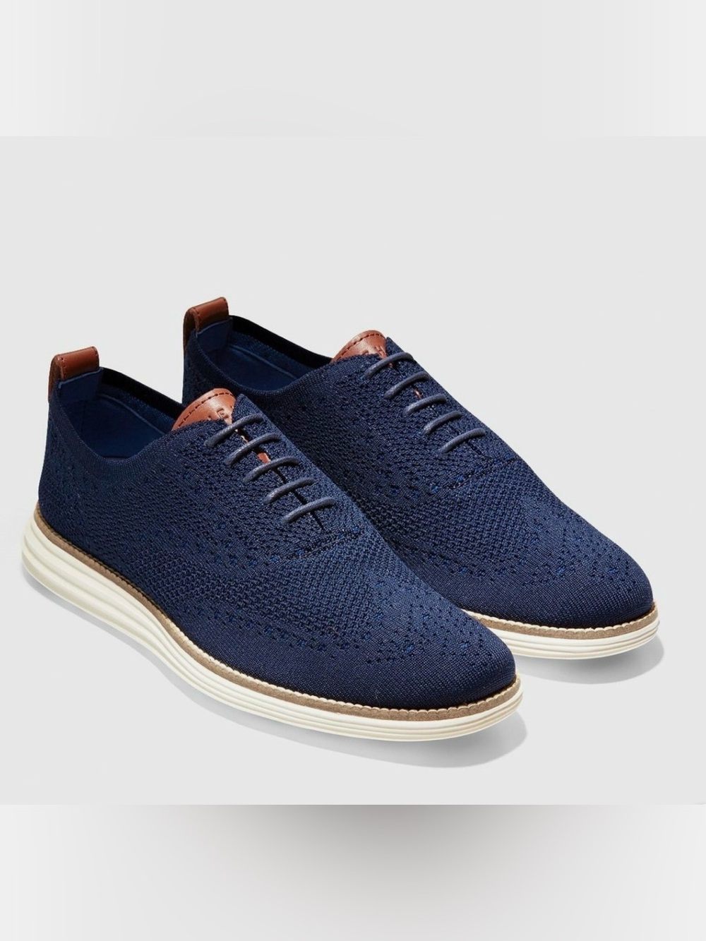 Men’s COLE HAAN Original Grand Stitchlite Wingtip navy blue Oxfords- Size 12